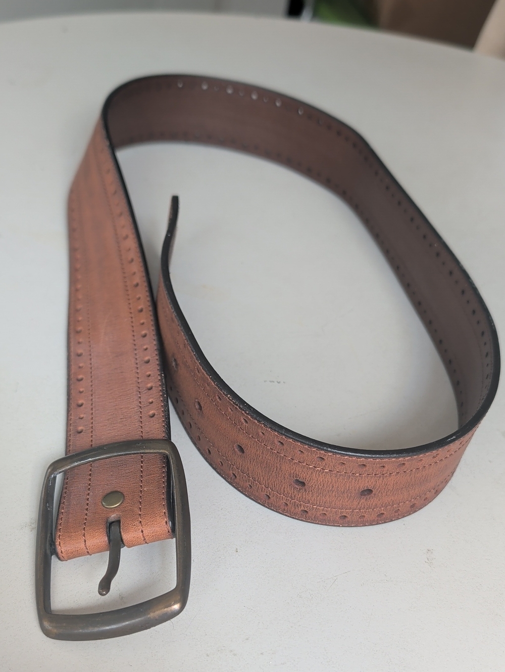 GAP Brown Leather Belt with Metal Buckle SZ 32 Men's